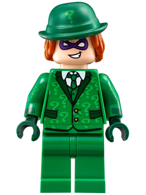 LEGO Minifigure-The Riddler - Suit and Tie, Hat with Hair (70903)-Super Heroes / The LEGO Batman Movie-sh334-Creative Brick Builders